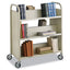 Steel Single-sided Book Cart, Metal, 3 Shelves, 300 Lb Capacity, 36" X 14.5" X 43.5", Sand