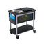 Scoot Mobile File, Metal, 2 Shelves, 2 Bins, 29.75" X 18.75" X 27", Black/silver