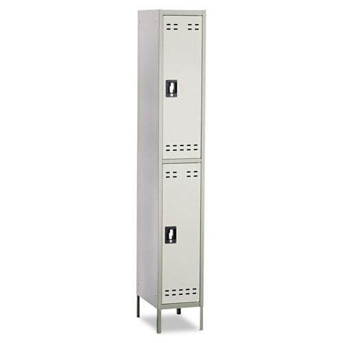 Double-tier, Three-column Locker, 36w X 18d X 78h, Two-tone Gray
