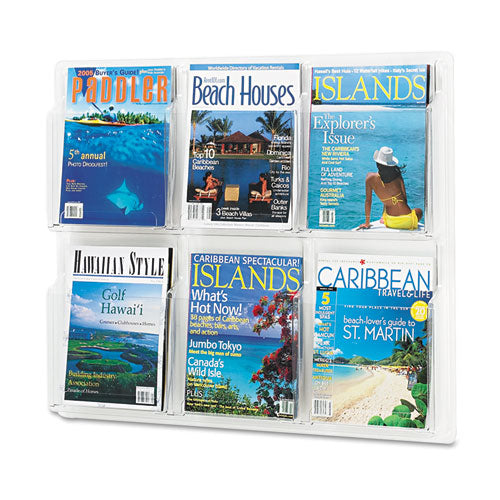 Reveal Clear Literature Displays, 12 Compartments, 30w X 2d X 34.75h, Clear