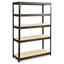 Boltless Steel/particleboard Shelving, Five-shelf, 48w X 18d X 72h, Black