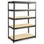 Boltless Steel/particleboard Shelving, Five-shelf, 48w X 18d X 72h, Black