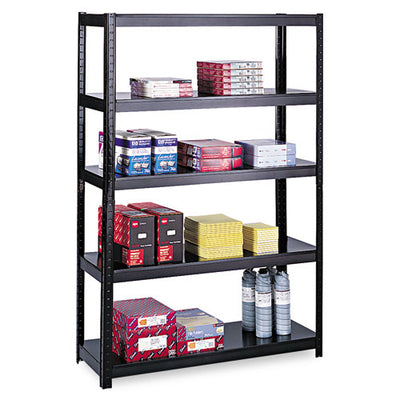 Boltless Steel/particleboard Shelving, Five-shelf, 48w X 18d X 72h, Black