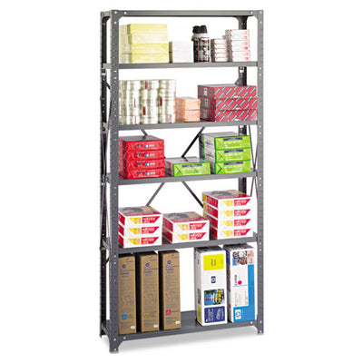 Commercial Steel Shelving Unit, Six-Shelf, 36w x 12d x 75h, Dark Gray