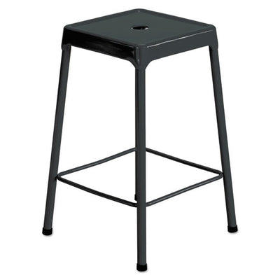 Counter-height Steel Stool, Backless, Supports Up To 250 Lb, 25" Seat Height, Black