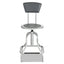 Diesel Industrial Stool With Back, Supports Up To 250 Lb, 22" To 27" Seat Height, Black Seat/back, Pewter Base
