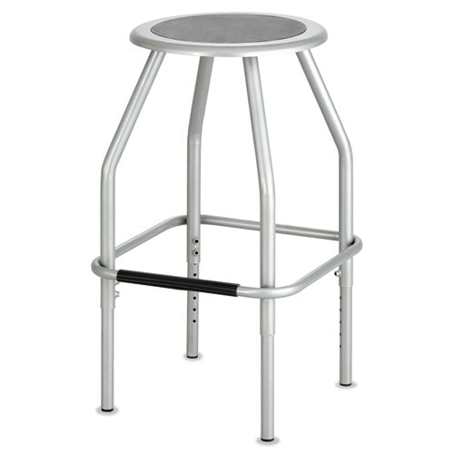 Diesel Industrial Stool With Stationary Seat, Backless, Supports Up To 250 Lb, 22" To 30" Seat Height, Pewter