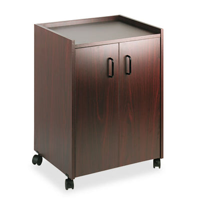 Mobile Refreshment Center, Engineered Wood, 3 Shelves, 23" X 18" X 31", Mahogany