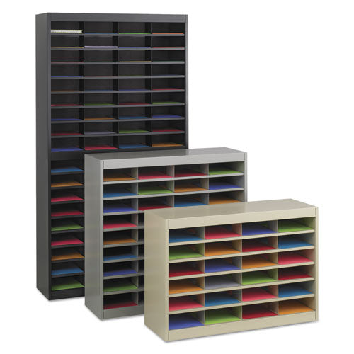 Steel/fiberboard E-z Stor Sorter, 72 Compartments, 37.5 X 12.75 X 71, Black