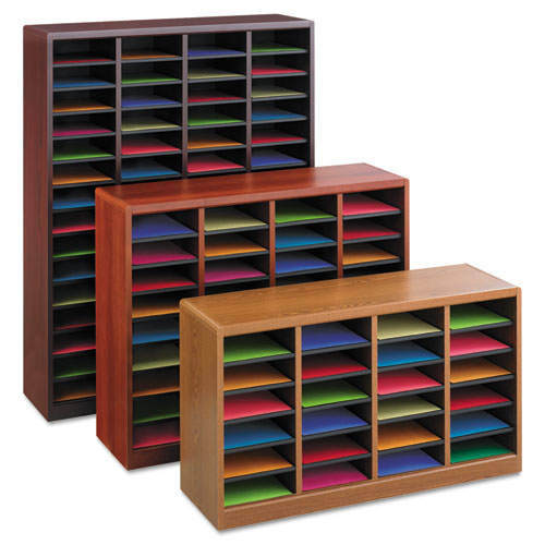 Wood/fiberboard E-z Stor Sorter, 36 Compartments, 40 X 11.75 X 32.5, Mahogany
