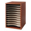 Wood Desktop Literature Sorter, 11 Compartments, 10.63 X 11.88 X 16, Cherry