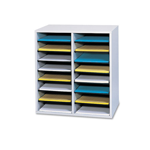 Wood/laminate Sorter, 24 Compartments, 39.25 X 11.75 X 16.25, Medium Oak