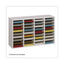 Wood/laminate Literature Sorter, 36 Compartments, 39.25 X 11.75 X 24, Gray