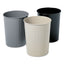 Round Wastebaskets, 6 Gal, Steel, Black