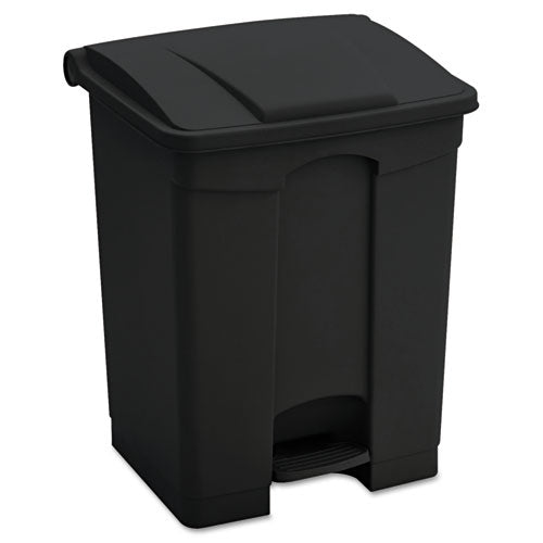 Large Capacity Plastic Step-on Receptacle, 17 Gal, Plastic, Tan