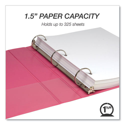 Earth's Choice Plant-based Economy Round Ring View Binders, 3 Rings, 1.5" Capacity, 11 X 8.5, Pink, 2/pack