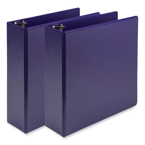 Earth's Choice Plant-based Economy Round Ring View Binders, 3 Rings, 3" Capacity, 11 X 8.5, Purple, 2/pack