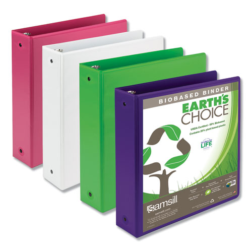 Earth's Choice Plant-based Economy Round Ring View Binders, 3 Rings, 3" Capacity, 11 X 8.5, Teal, 2/pack