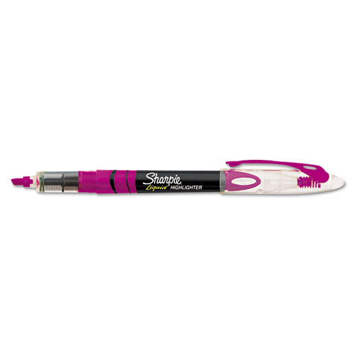 Liquid Pen Style Highlighters, Fluorescent Yellow Ink, Chisel Tip, Yellow/black/clear Barrel, Dozen