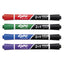 2-in-1 Dry Erase Markers, Fine/broad Chisel Tips, Assorted Primary Colors, 4/pack