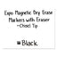Magnetic Dry Erase Marker, Broad Chisel Tip, Black, 4/pack