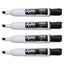Magnetic Dry Erase Marker, Broad Chisel Tip, Black, 4/pack