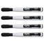 Magnetic Dry Erase Marker, Fine Bullet Tip, Black, 4/pack