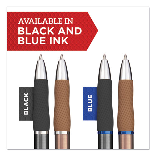 S-gel Premium Metal Barrel Gel Pen, Retractable, Medium 0.7 Mm, Black Ink, Red Barrel, 4/pack