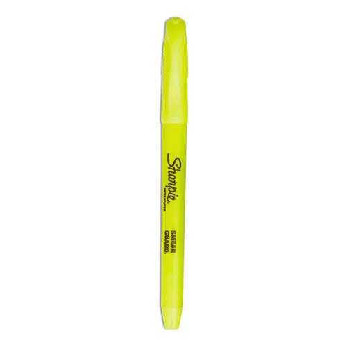 Pocket Style Highlighters, Fluorescent Yellow Ink, Chisel Tip, Yellow Barrel, Dozen