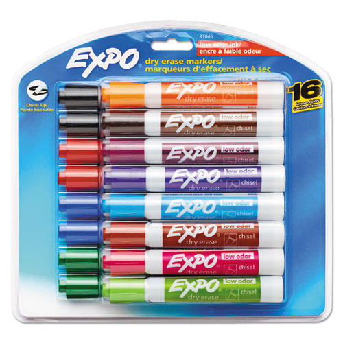 Low-odor Dry-erase Marker, Broad Chisel Tip, Red, Dozen