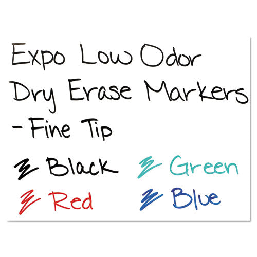 Low-odor Dry-erase Marker, Fine Bullet Tip, Black, Dozen