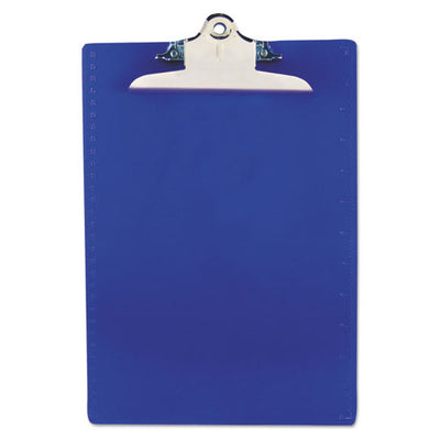 Recycled Plastic Clipboard With Ruler Edge, 1" Clip Capacity, Holds 8.5 X 11 Sheets, Blue