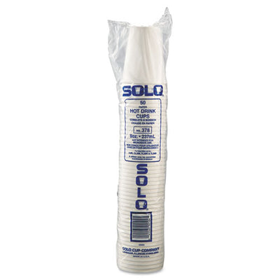 Single-sided Poly Paper Hot Cups, 8 Oz, White, 50/bag, 20 Bags/carton