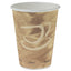 Mistique Polycoated Hot Paper Cups, 12 Oz, Printed, Brown, 50/sleeve, 20 Sleeves/carton