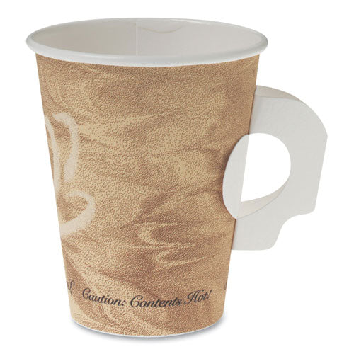 Mistique Polycoated Hot Paper Cups, 12 Oz, Printed, Brown, 50/sleeve, 20 Sleeves/carton