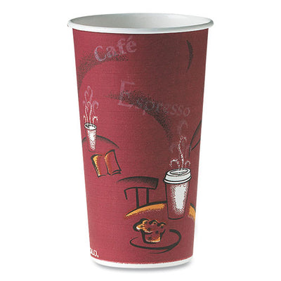Single-sided Poly Paper Hot Cups, 20 Oz, Bistro Design, 600/carton