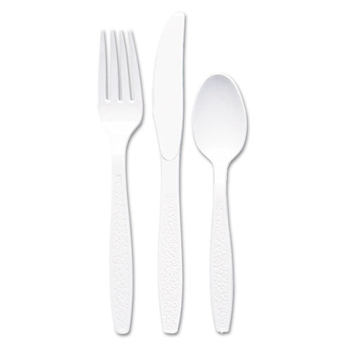 Guildware Extra Heavyweight Plastic Cutlery, Forks, White, 100/box