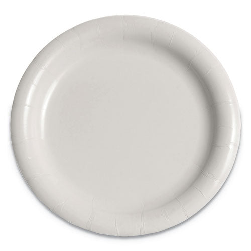 Bare Eco-forward Clay-coated Paper Dinnerware, Plate, 9" Dia, White, 500/carton