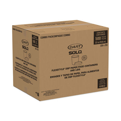Flexstyle Double Poly Food Combo Packs, 32 Oz, Symphony, Paper, 25/pack, 10 Packs/carton