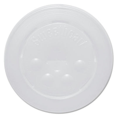 Polystyrene Plastic Flat Straw-slot Cold Cup Lids, Fits 12 Oz To 24 Oz Cups, Translucent, 125/pack, 16 Packs/carton