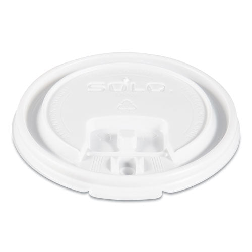 Lift Back And Lock Tab Lids For Paper Cups, Fits 8 Oz Cups, White, 100/sleeve, 10 Sleeves/carton