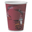 Paper Hot Drink Cups In Bistro Design, 8 Oz, Maroon, 500/carton