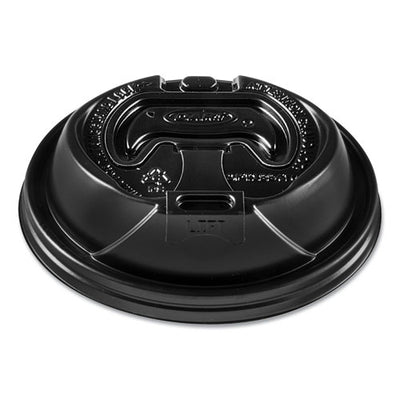 Optima Reclosable Lids For Hot Paper Cups, Fits 10 Oz To 24 Oz Cups, Black, 1,000/carton