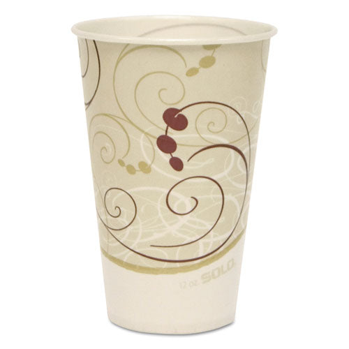 Symphony Treated-paper Cold Cups, 12 Oz, White/beige/red, 100/bag, 20 Bags/carton