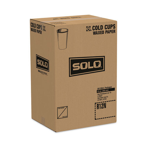 Symphony Treated-paper Cold Cups, 12 Oz, White/beige/red, 100/bag, 20 Bags/carton