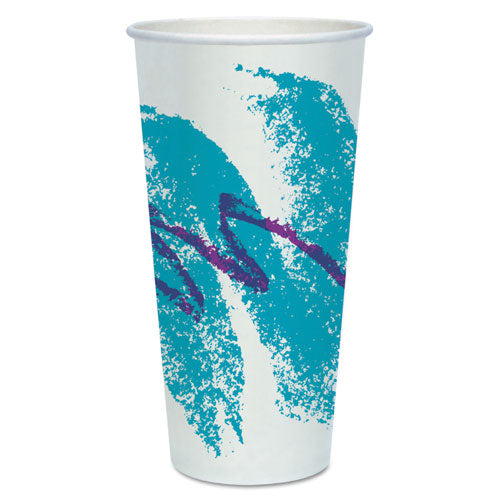 Double Sided Poly Paper Cold Cups, 21 Oz, Symphony Design, Tan/maroon/white, 50/pack, 20 Packs/carton