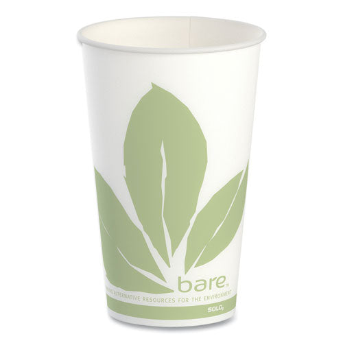 Bare Eco-forward Paper Cold Cups, Proplanet Seal, 16 Oz, Green/white, 100/sleeve 10 Sleeves/carton