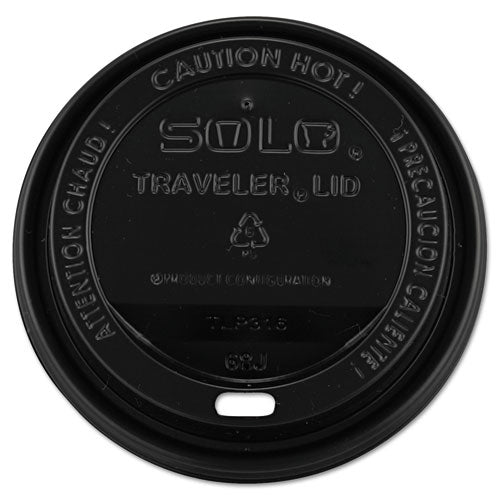 Traveler Cappuccino Style Dome Lid, Fits 10 Oz To 24 Oz Cups, Black, 100/sleeve, 10 Sleeves/carton