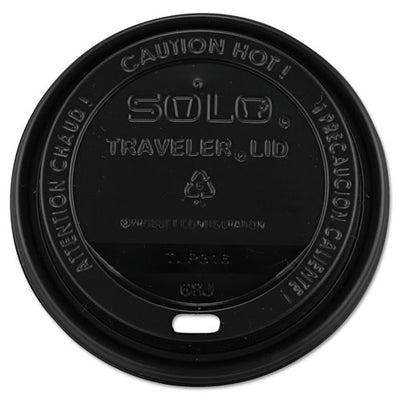 Traveler Cappuccino Style Dome Lid, Fits 10 Oz To 24 Oz Cups, Black, 100/sleeve, 10 Sleeves/carton