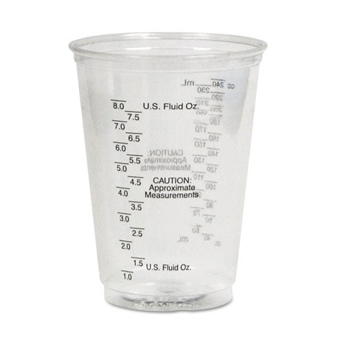 Plastic Medical And Dental Cups, 10 Oz, Clear, Graduated, 50/bag, 20 Bags/carton